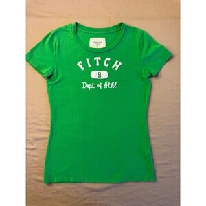 Abercrombie Fitch Babydoll Y2k T shirt Green Size M Preppy Holiday Layers 90's